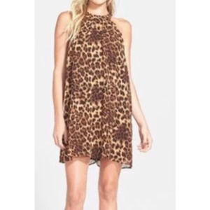 ASTR the Label NWT Black Halter Leopard Print Dress Size S